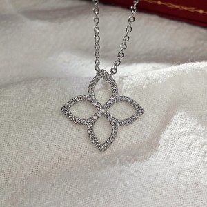 Luxury Trendy Leaf Crystal Chain Choker Pendant Necklace, WAAL1343